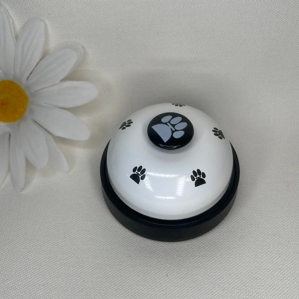 Pet Training Bell for Dogs - White/Black Paw Print